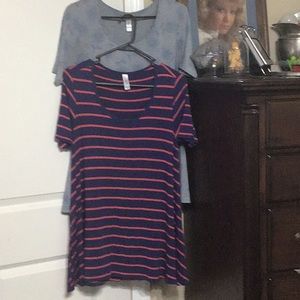 3 LuLaRoe short sleeve tops 2 XS, 1 XXS